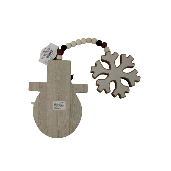 Holiday Time Snowman Holiday Hanger Wooden Ornament Decoration - Picture 2 of 2
